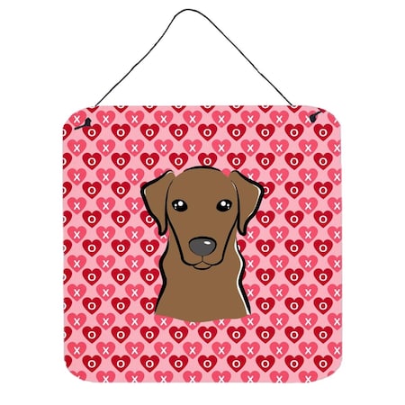 Carolines Treasures Chocolate Labrador Hearts Wall or Door Hanging Prints BB5304DS66